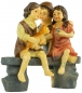 Preview: Handbemalte Krippenfigur Kinder auf einer Bank, ca. 7 cm, K 134-3