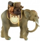 Preview: Handbemalte Krippenfigur Elefant mit Gepäck, ca. 13,5 cm, K 081