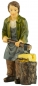 Preview: Handbemalte Krippenfigur Holzhacker mit Hackstock, ca. 9 cm, K 934