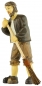 Preview: Handbemalte Krippenfigur Mann mit Besen, ca. 10,5 cm, K 960-11