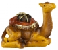 Preview: Handbemalte Krippenfigur Kamel mit Gepäck liegend, ca. 7 cm, K 134-14