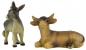 Preview: Handbemalte Krippenfiguren Ochse und Esel 2-tlg., ca. 6,5 cm, ETA 2
