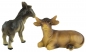 Preview: Handbemalte Krippenfiguren Ochse und Esel 2-tlg., ca. 6,5 cm, ETA 2