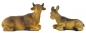 Preview: Handbemalte Krippenfiguren Ochse und Esel 2-tlg., ca. 3,5 cm, K 181-03