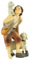 Preview: Handbemalte Krippenfigur Schäfer mit zwei Schafen, ca. 11 cm, K 001-12