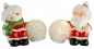 Preview: Putzige Weihnachtsfiguren mit LED Schneeball 2er Set ca. 8 cm - Weihnachtsdekoration