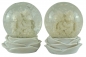 Preview: Goldige Schneekugeln Engel 2er Set ca. 6 cm - Dekoration