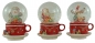 Preview: Lustige Schneekugeln Weihnachtsfiguren auf einer Tasse 3er Set ca. 7 cm - Dekoration