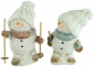 Preview: Bezaubernde Schneemänner auf Skiern 2er Set ca. 15 cm - Weihnachtsdekoration