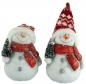 Preview: Bezaubernde Schneemänner mit Tannenbaum 2er Set ca. 14 cm - Weihnachtsdekoration