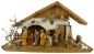 Preview: Festliche Weihnachtskrippe Basel inkl. 12-tlg. Figurensatz K 650-9, Maße Krippe: ca. 55 x 20 x 28 cm