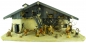 Preview: Stimmungsvolle Weihnachtskrippe Gotthard dunkel inkl. 12-tlg. Figurensatz K 001, Maße Krippe: ca. 90 x 40 x 40 cm
