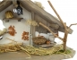 Preview: Traditionelle Weihnachtskrippe Treuf inkl. 4-tlg. Figurensatz K 001-01, Maße Krippe: ca. 30 x 11 x 18 cm