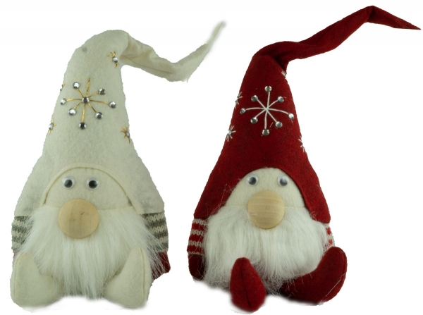 Winterlicher Wichtel Lumiere klein 2er Set ca. 35 cm - Weihnachtsdekoration