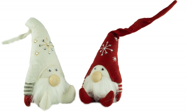 Preview: Winterlicher Wichtel Lumiere klein 2er Set ca. 35 cm - Weihnachtsdekoration