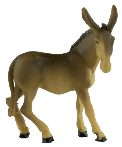 Handbemalte Krippenfigur Esel stehend, ca. 7,5 cm, K 001-5