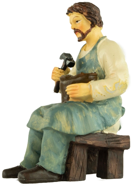 Preview: Handbemalte Krippenfigur Schuster, ca. 8 cm, K 945-11