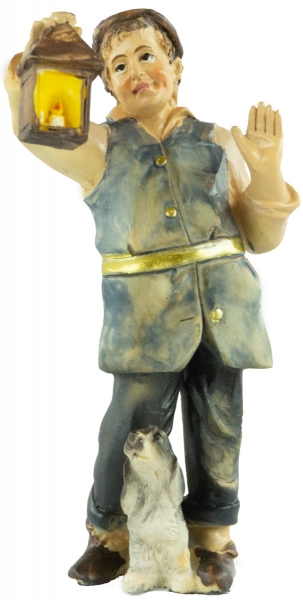 Handbemalte Krippenfigur Hauswirt mit Laterne, ca. 9 cm, K 134-19