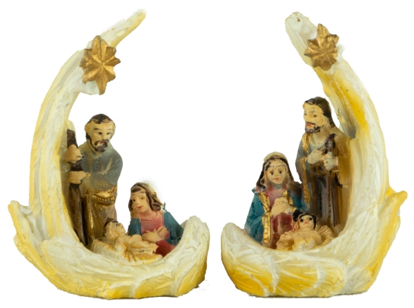 Krippenfiguren Heilige Familie im Flügel klein, 2er Set, ca. 4,5 cm, K 064-5