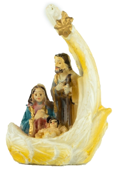 Preview: Krippenfiguren Heilige Familie im Flügel klein, 2er Set, ca. 4,5 cm, K 064-5