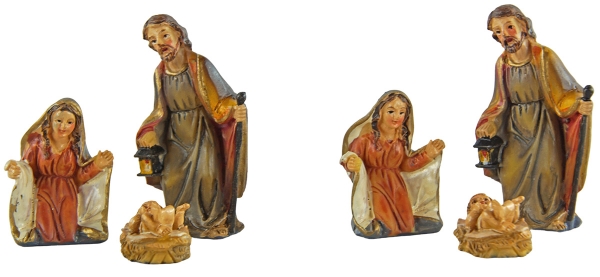 Kleine Krippenfiguren Heilige Familie 3-tlg. 2er Set, ca. 4,5 cm, YBO002