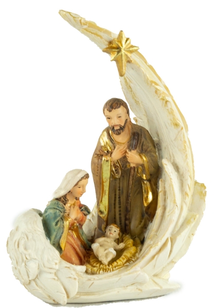 Preview: Krippenfiguren Heilige Familie im Flügel groß, 2er Set, ca. 12,5 cm, K 064-13
