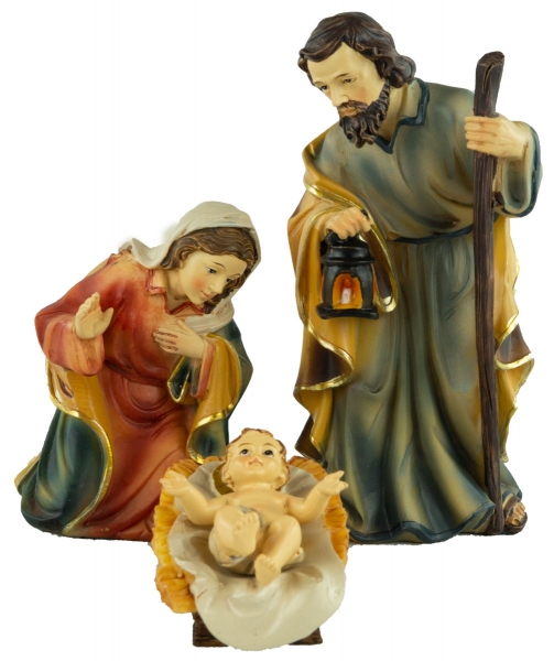 Faszinierende Krippenfiguren Heilige Familie 4-tlg., ca. 15 cm, K 077-01