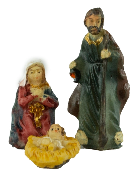 Kleine Krippenfiguren Heilige Familie 3-tlg. 2er Set, ca. 3 cm, K 110-01