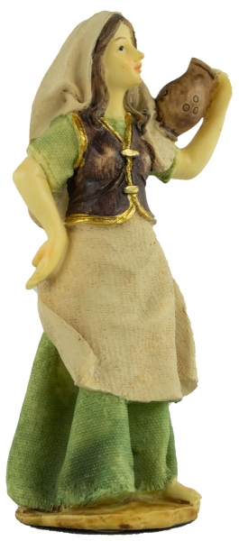 Preview: Handbemalte Krippenfigur Magd mit Krug, ca. 11,5 cm, K 507-13