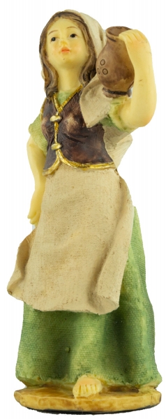 Preview: Handbemalte Krippenfigur Magd mit Krug, ca. 11,5 cm, K 507-13