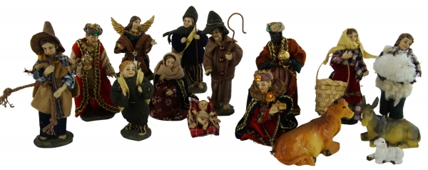 Alpländische Ankleidefiguren 15-tlg., ca. 11 cm, K 107