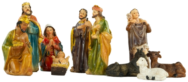 Hochwertige Krippenfiguren 10-tlg., ca. 6 cm, K 600