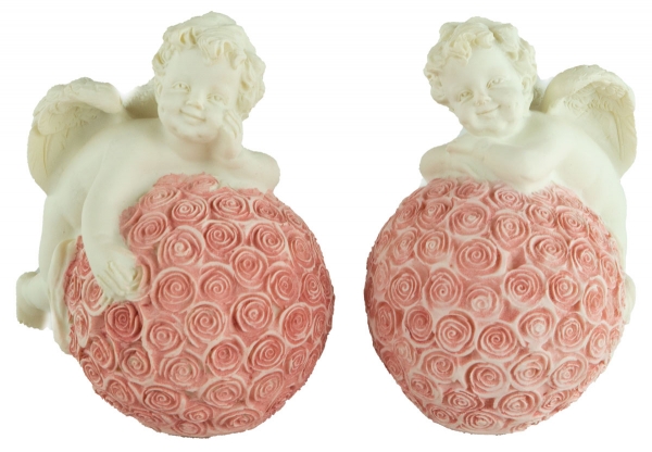 Lieblicher Engel Rosenkugel 2er Set ca. 10 cm - Dekoration