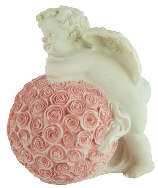 Preview: Lieblicher Engel Rosenkugel 2er Set ca. 10 cm - Dekoration