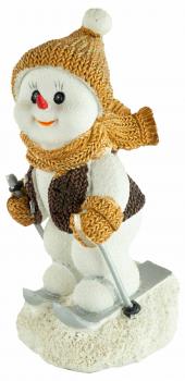 Preview: Bezaubernde Schneemänner auf Ski / Snowboard 2er Set ca. 15 cm - Weihnachtsdekoration
