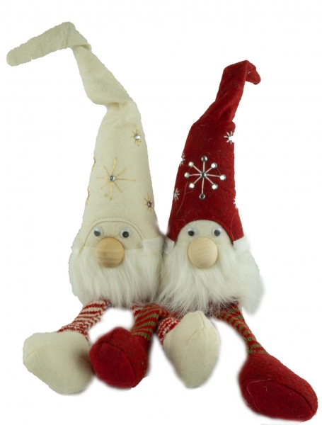 Winterlicher Wichtel Luzifer klein 2er Set ca. 35 cm - Weihnachtsdekoration