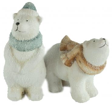 Bezaubernde Eisbären 2er Set ca. 17 cm - Weihnachtsdekoration