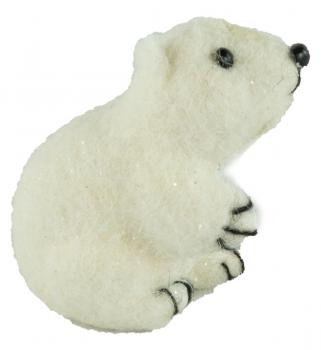 Preview: Bezaubernde Stoffeisbären 3er Set ca. 7 cm - Weihnachtsdekoration