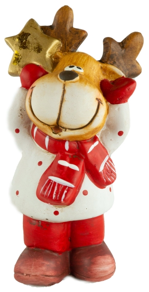 Preview: Bezaubernde Elche mit Stern 2er Set ca. 20 cm - Weihnachtsdekoration