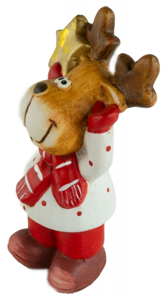 Preview: Bezaubernde Elche mit Stern 2er Set ca. 20 cm - Weihnachtsdekoration