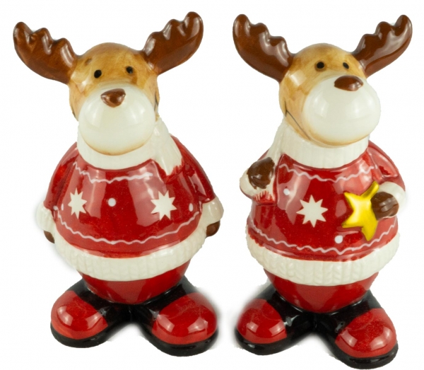 Bezaubernde Elche 2er Set groß ca. 15 cm - Weihnachtsdekoration