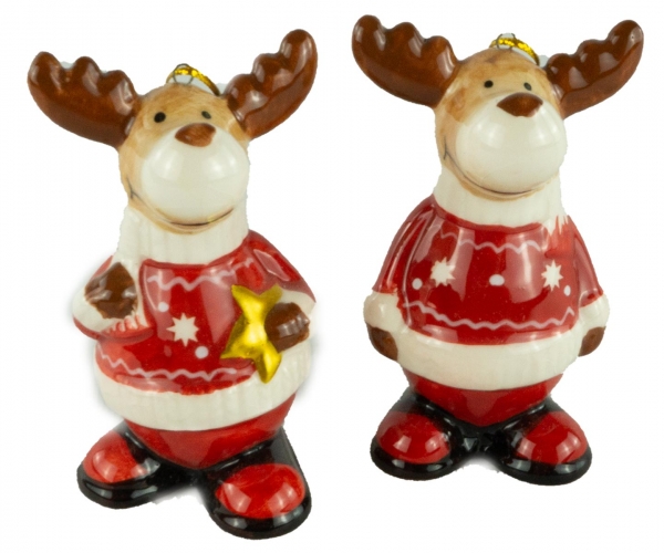 Bezaubernde Elche 2er Set klein ca. 9 cm - Weihnachtsdekoration