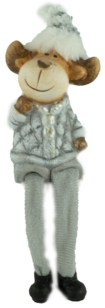 Preview: Liebliche Kantenhocker Elche 2er Set ca. 10 cm - Weihnachtsdekoration