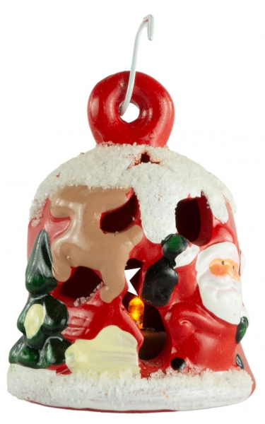 Preview: Festliche LED Glocke mit Ständer ca. 18 cm - Weihnachtsdekoration