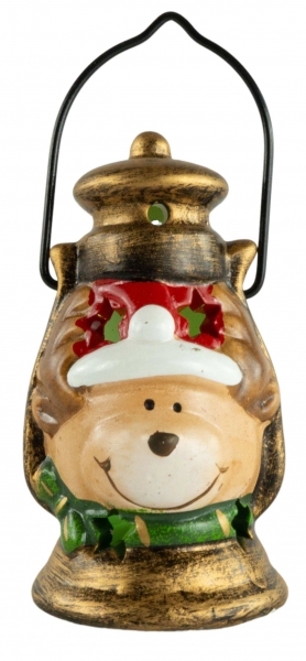 Preview: Witzige Weihnachtslaterne mit LED 3er Set ca. 11 cm - Weihnachtsdekoration