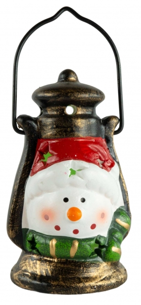 Preview: Witzige Weihnachtslaterne mit LED 3er Set ca. 11 cm - Weihnachtsdekoration