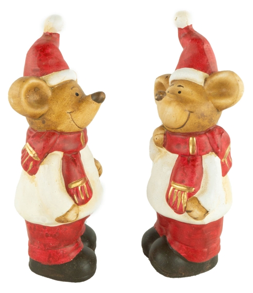 Preview: Bezaubernde Mäuse 2er Set ca. 13 cm - Weihnachtsdekoration