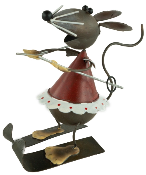 Preview: Bezaubernde Mäuse auf Skiern 2er Set ca. 12 cm - Weihnachtsdekoration