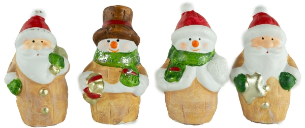Bezaubernde Weihnachtsfiguren 4er Set ca. 8 cm - Weihnachtsdekoration