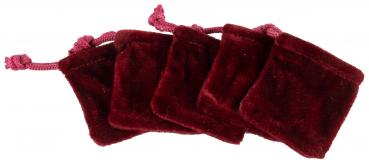 Zauberhafte Samtbeutel rot 5er Set ca. 6 x 5 cm - Weihnachtsdekoration